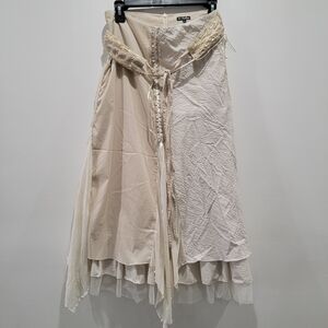 Asymmetrical Cream Layered Skirt